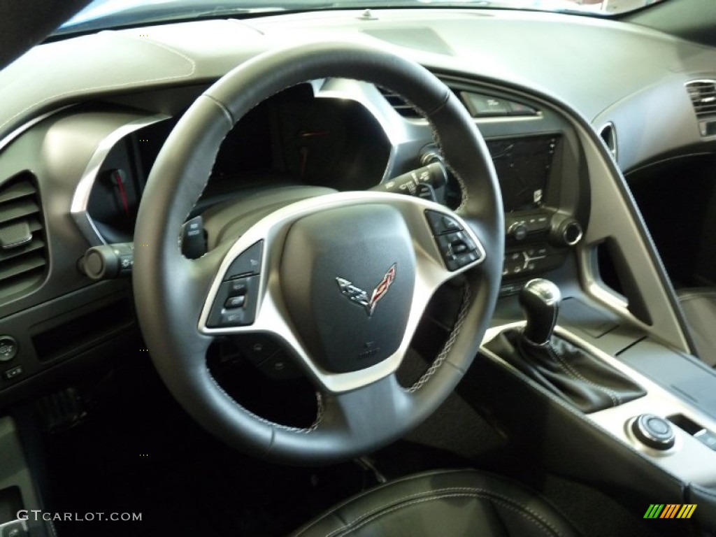 2014 Chevrolet Corvette Stingray Coupe Jet Black Steering Wheel Photo #92600279