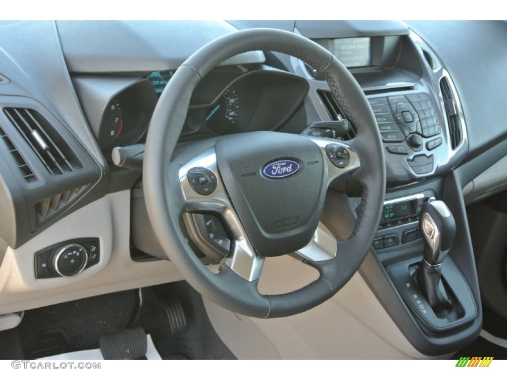 2014 Ford Transit Connect Titanium Wagon Medium Stone Steering Wheel Photo #92600738
