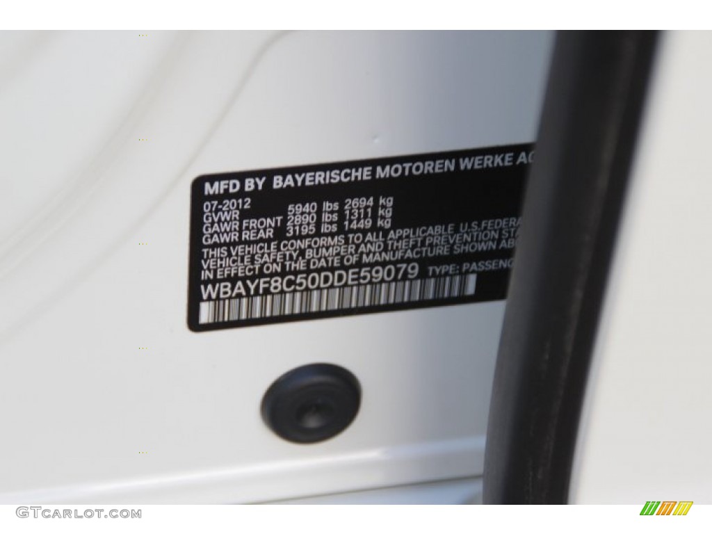 2013 BMW 7 Series 750Li xDrive Sedan Info Tag Photos
