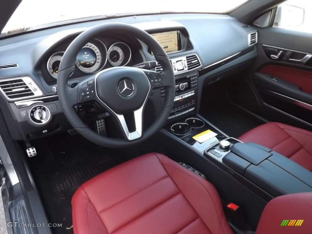 Red/Black Interior 2014 Mercedes-Benz E 350 4Matic Coupe Photo #92602139