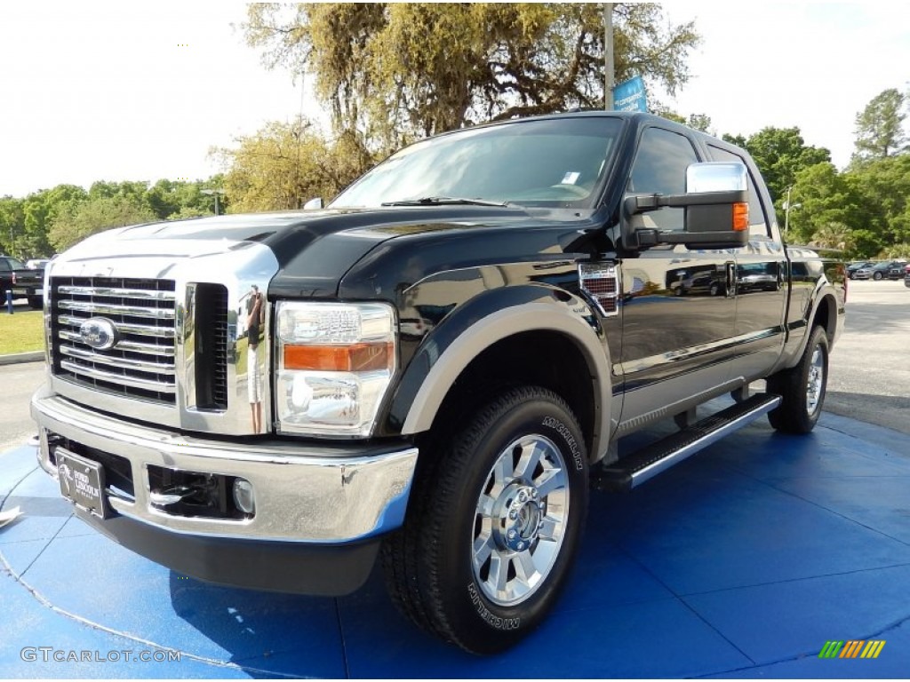 2010 F250 Super Duty Lariat Crew Cab 4x4 - Black / Camel photo #1