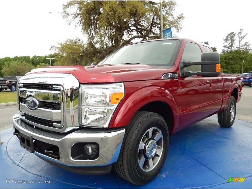 Ruby Red 2015 Ford F250 Super Duty Lariat Super Cab Exterior Photo #92607287