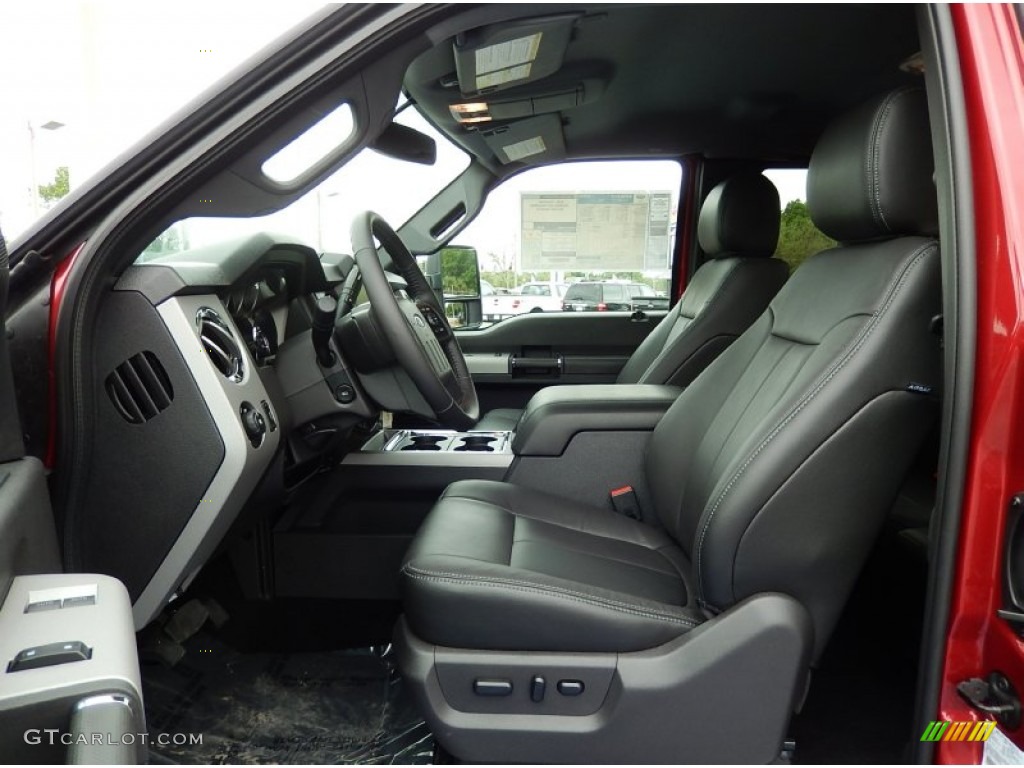 Black Interior 2015 Ford F250 Super Duty Lariat Super Cab Photo #92607416