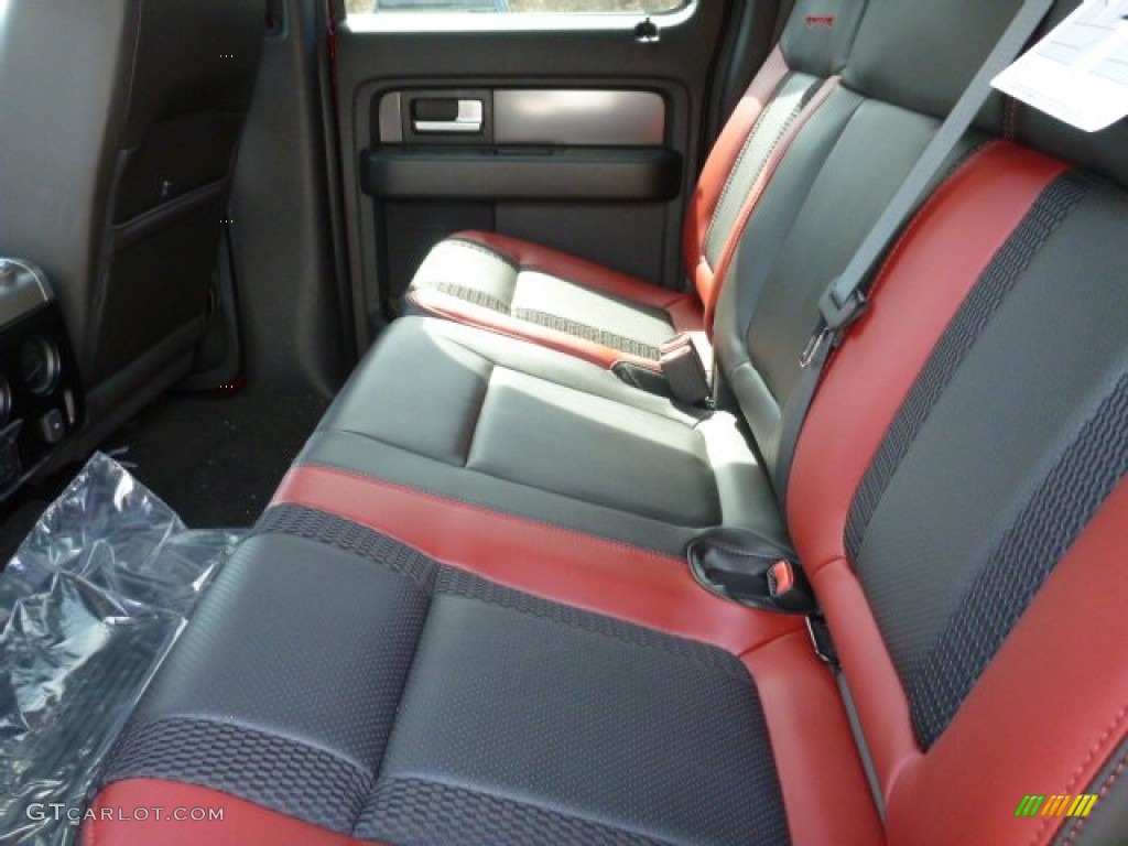 Raptor Special Edition Black/Brick Accent Interior 2014 Ford F150 SVT Raptor SuperCrew 4x4 Photo #92607524