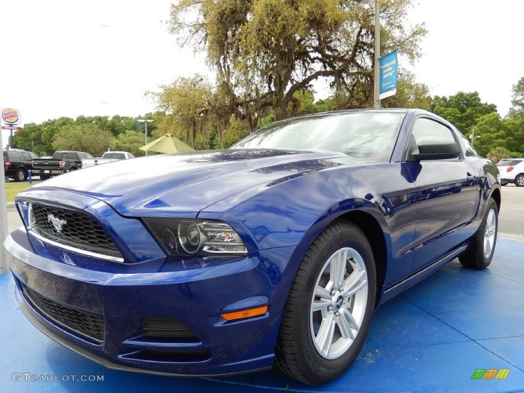 Deep Impact Blue 2014 Ford Mustang V6 Premium Coupe Exterior Photo #92609258