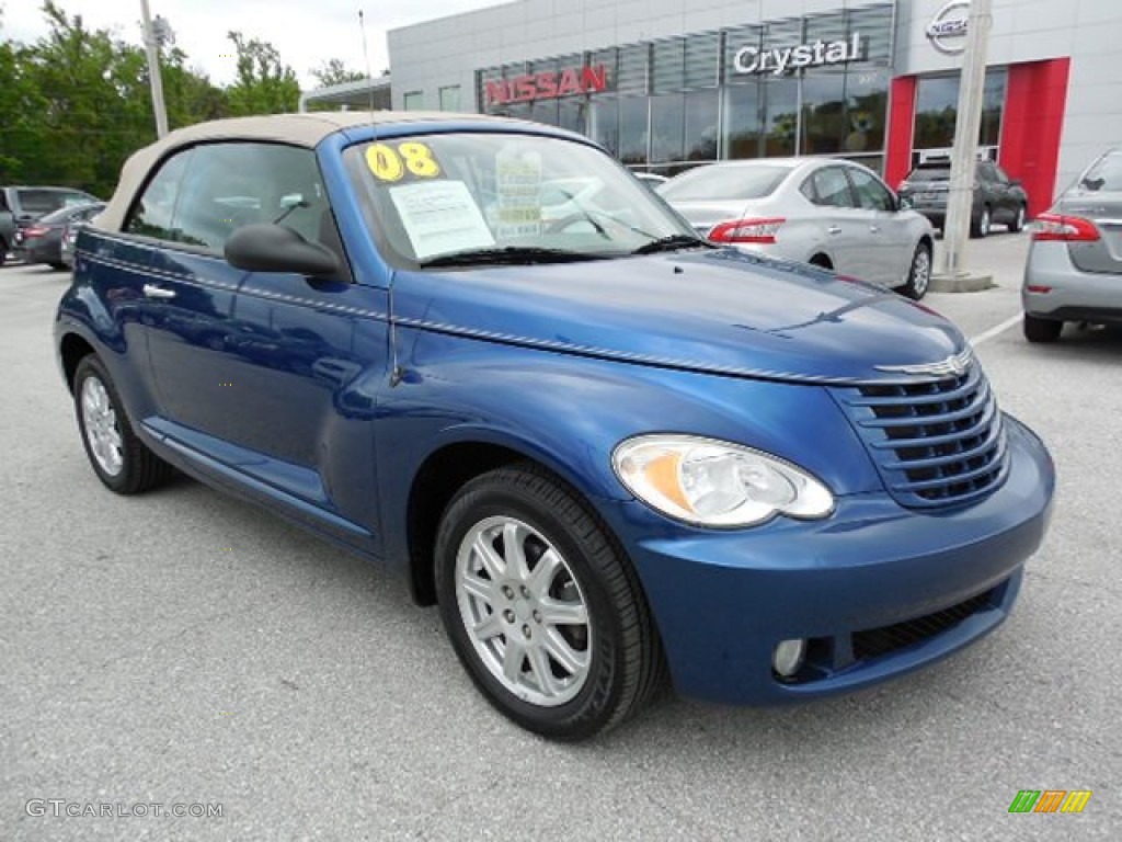 2008 PT Cruiser Touring Convertible - Deep Water Blue Pearl / Pastel Pebble Beige photo #10