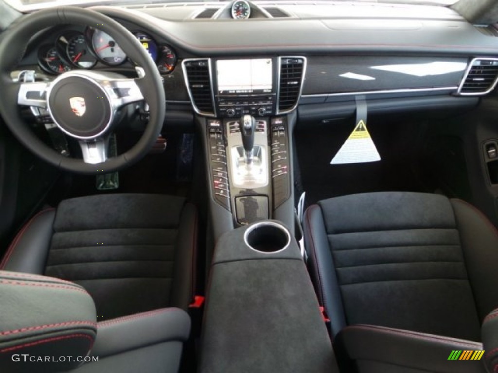 2014 Porsche Panamera GTS GTS Black Leather/Alcantara w/Carmine Red Dashboard Photo #92611793