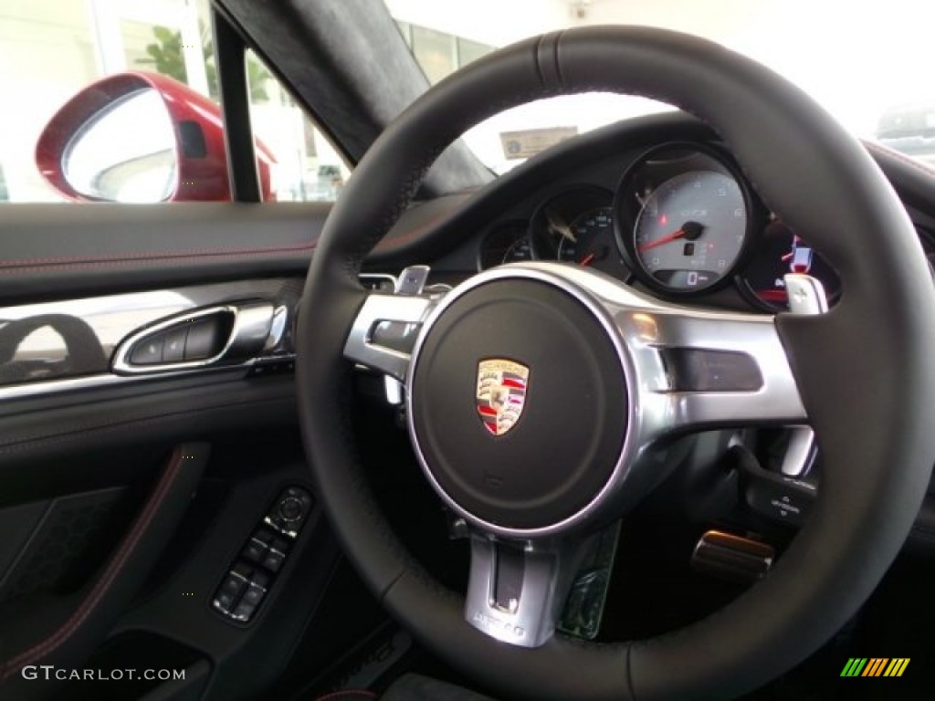 2014 Porsche Panamera GTS GTS Black Leather/Alcantara w/Carmine Red Steering Wheel Photo #92611814