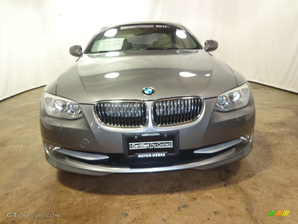 2011 3 Series 328i xDrive Coupe - Space Gray Metallic / Oyster/Black Dakota Leather photo #2