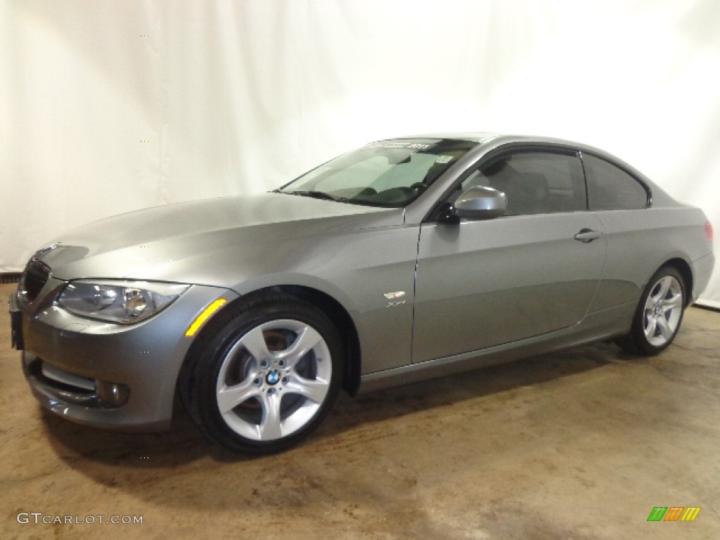 2011 3 Series 328i xDrive Coupe - Space Gray Metallic / Oyster/Black Dakota Leather photo #4