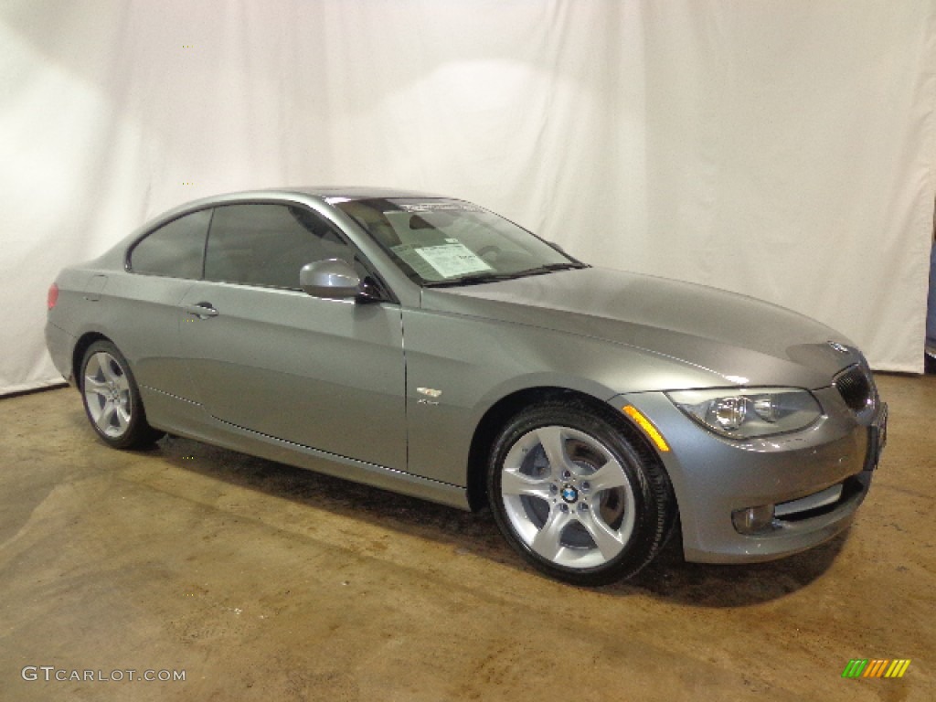 2011 3 Series 328i xDrive Coupe - Space Gray Metallic / Oyster/Black Dakota Leather photo #21