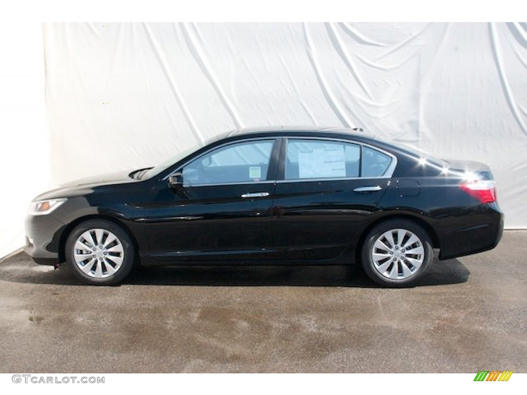 2014 Accord EX-L Sedan - Crystal Black Pearl / Black photo #4