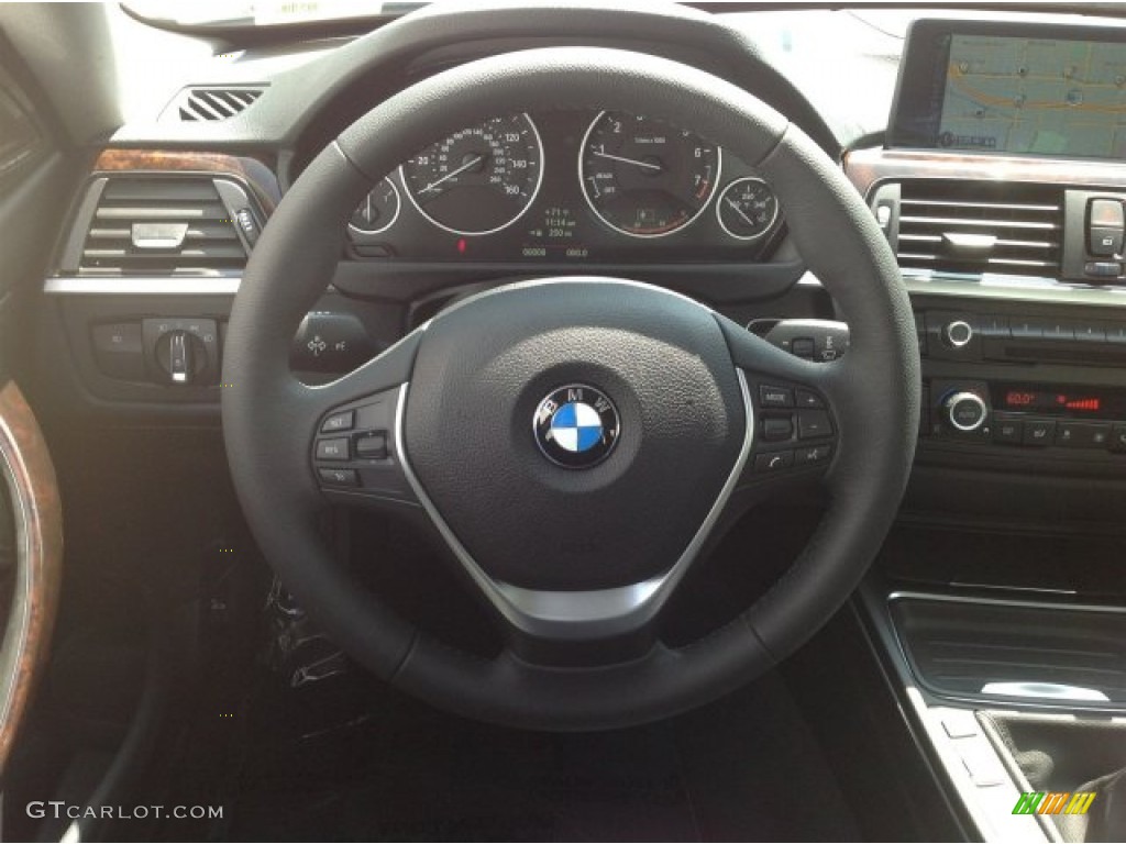 2014 BMW 4 Series 428i Coupe Black Steering Wheel Photo #92619518