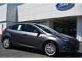 2014 Sterling Gray Ford Focus Titanium Hatchback  photo #1