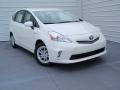 2014 Blizzard White Pearl Toyota Prius v Three  photo #2