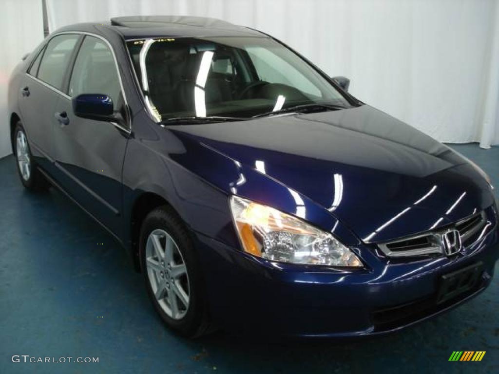 2003 Accord EX V6 Sedan - Eternal Blue Pearl / Black photo #4