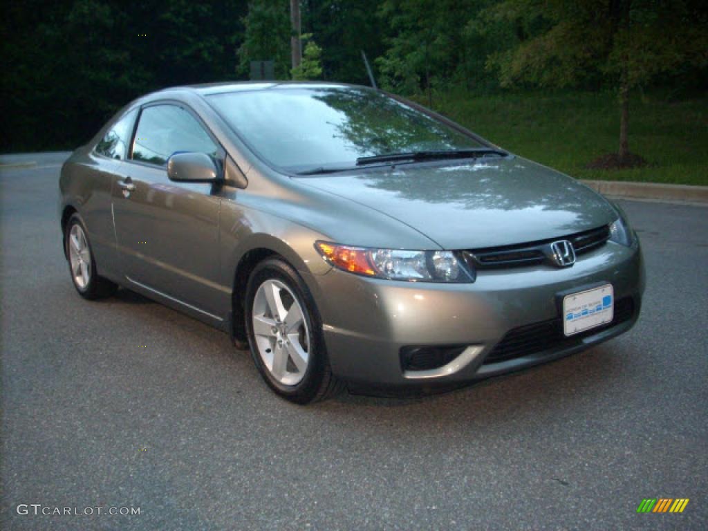 2006 Civic LX Coupe - Galaxy Gray Metallic / Gray photo #1