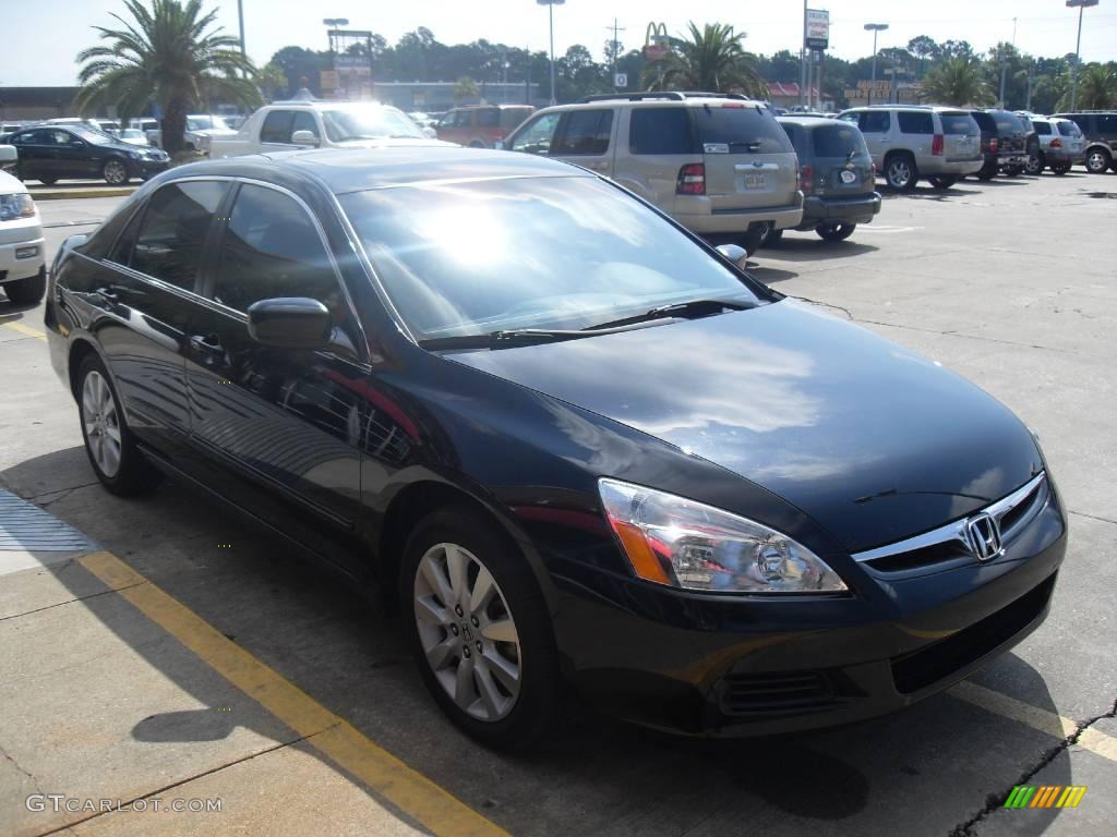 2007 Accord EX-L V6 Sedan - Nighthawk Black Pearl / Black photo #6