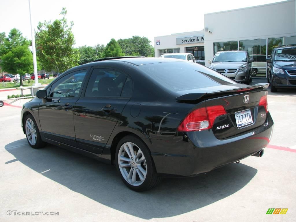 2007 Civic Si Sedan - Nighthawk Black Pearl / Black photo #3