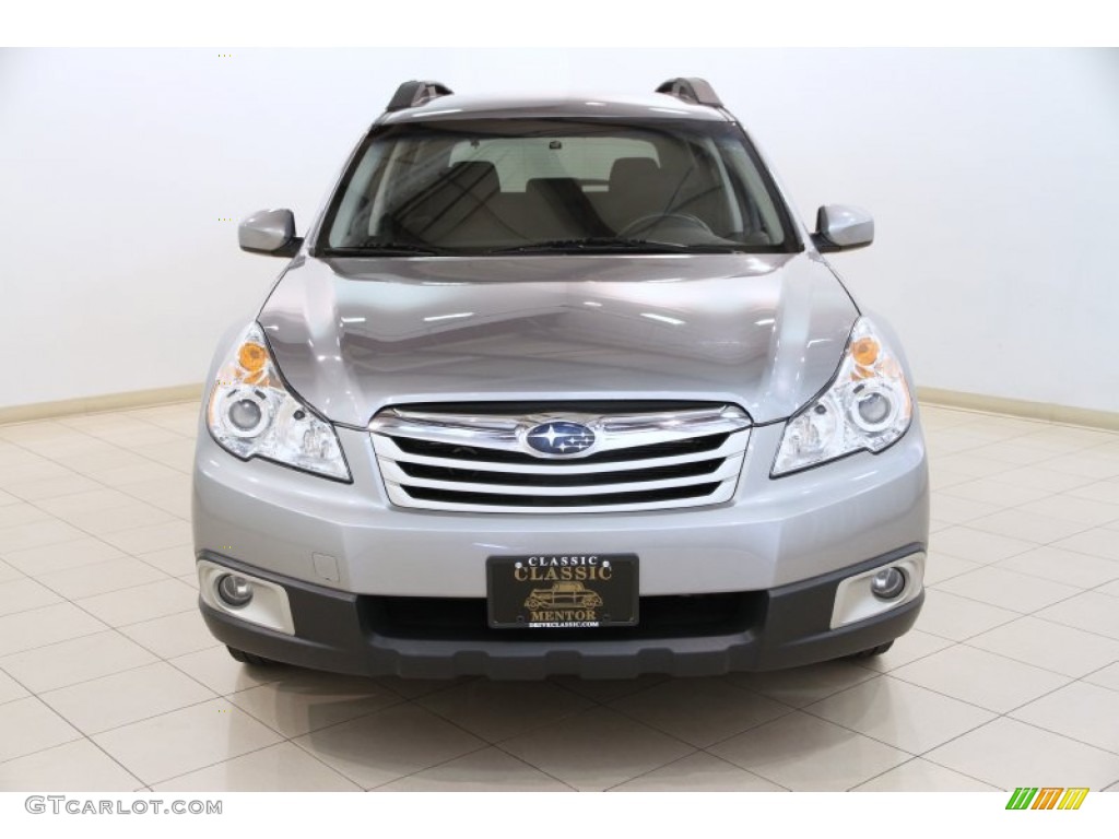 2011 Outback 2.5i Premium Wagon - Steel Silver Metallic / Off Black photo #2