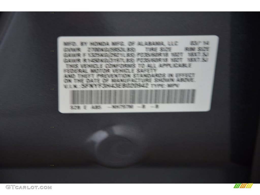 2014 Pilot EX - Modern Steel Metallic / Gray photo #26