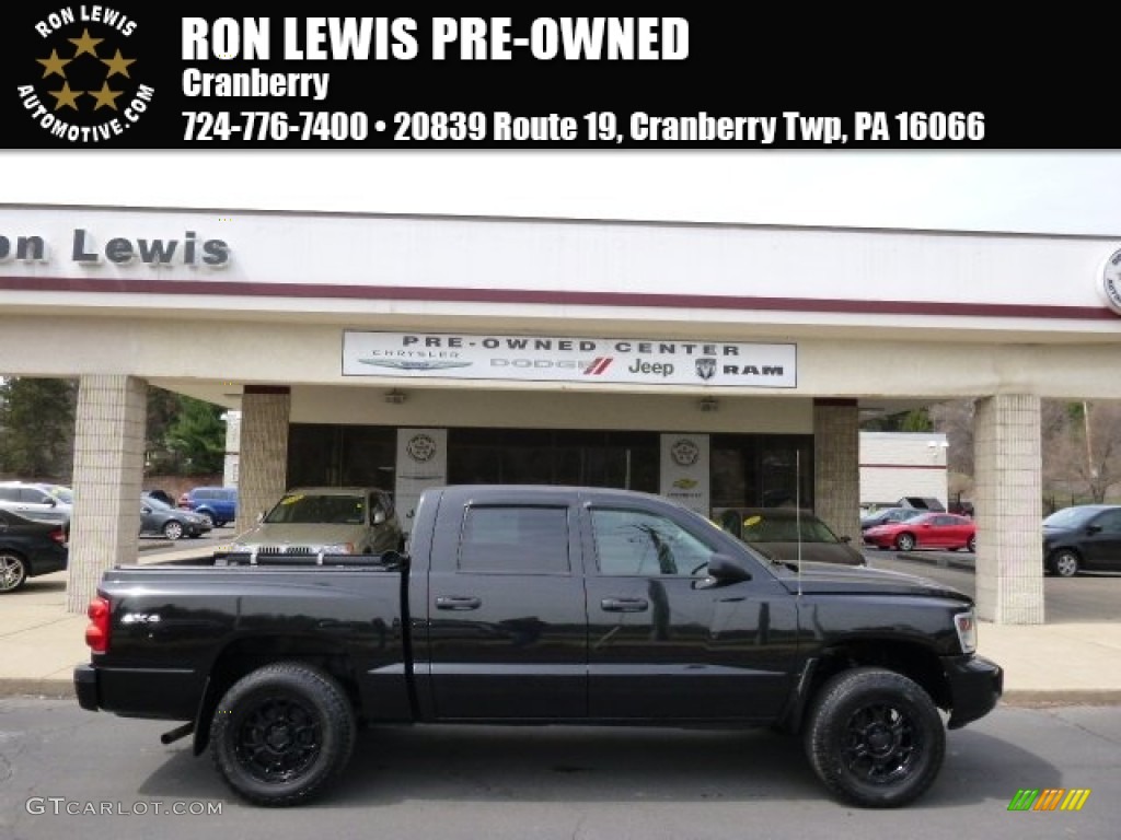 2011 Dakota Big Horn Crew Cab 4x4 - Brilliant Black Crystal Pearl / Dark Slate Gray/Medium Slate Gray photo #1