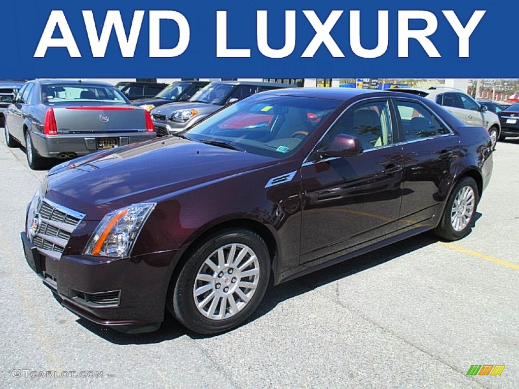 2010 CTS 4 3.0 AWD Sedan - Black Cherry / Cashmere/Cocoa photo #1