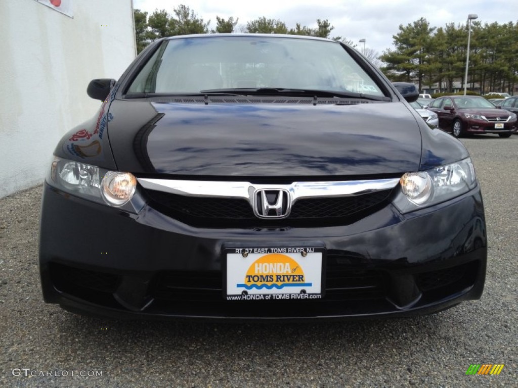 2010 Civic LX Sedan - Crystal Black Pearl / Gray photo #4