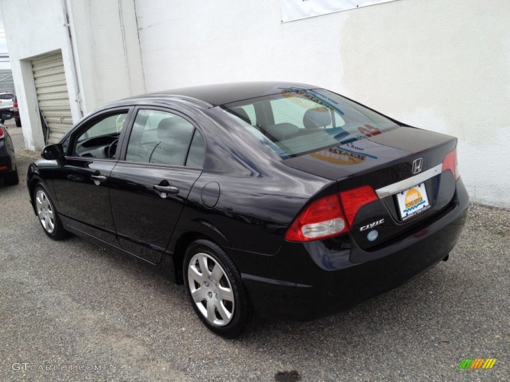 2010 Civic LX Sedan - Crystal Black Pearl / Gray photo #7