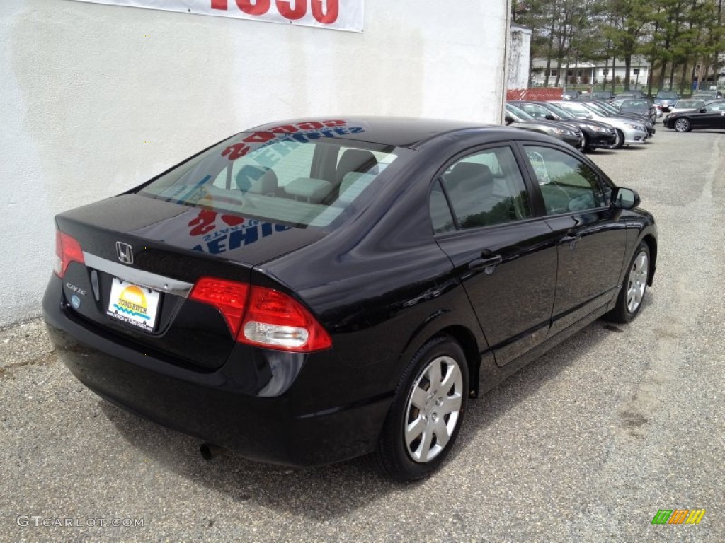 2010 Civic LX Sedan - Crystal Black Pearl / Gray photo #21