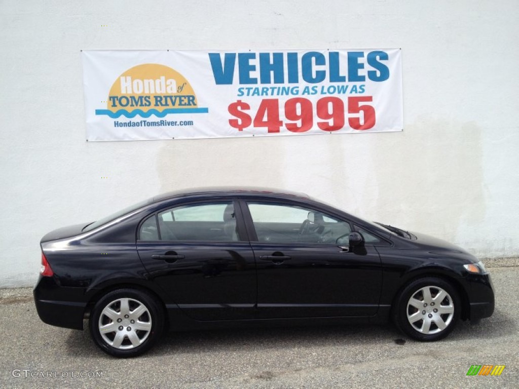 2010 Civic LX Sedan - Crystal Black Pearl / Gray photo #25