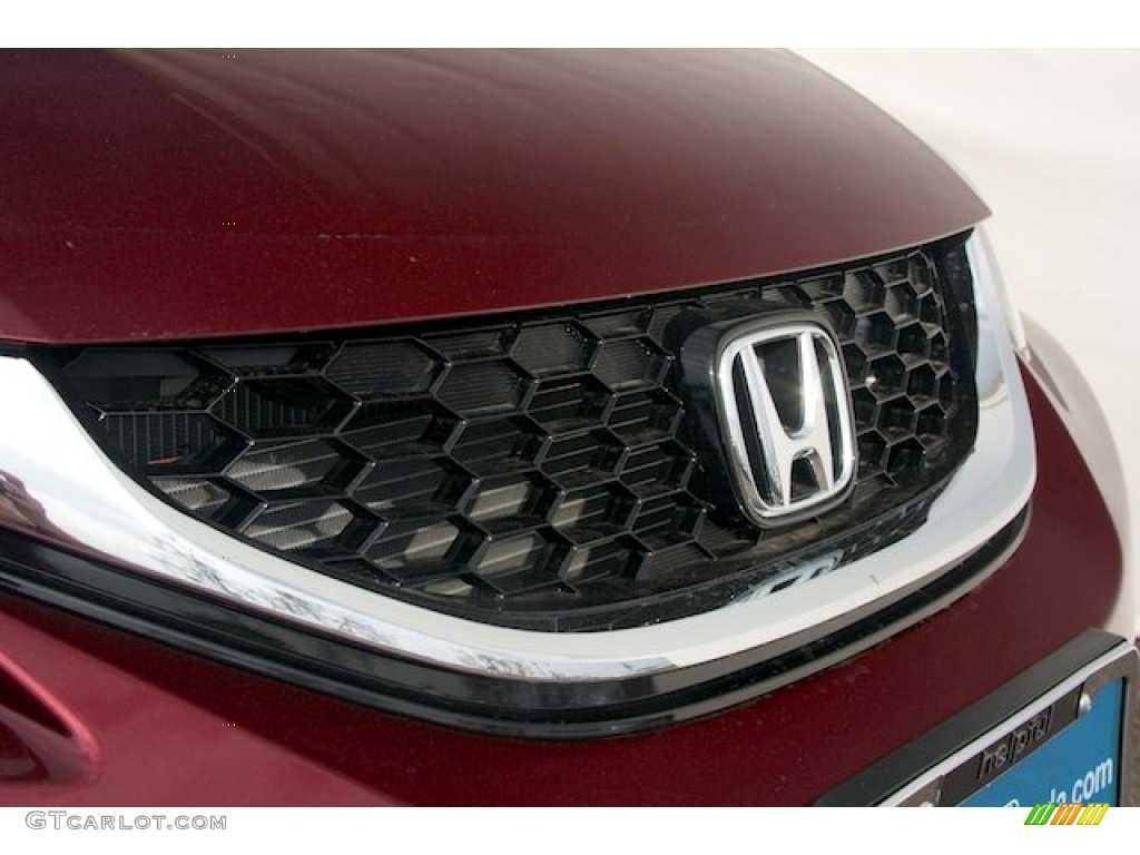 2014 Civic LX Sedan - Crimson Pearl / Beige photo #6