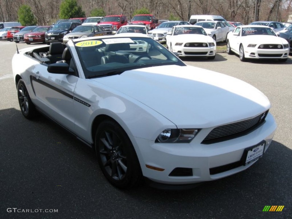 2011 Mustang V6 Convertible - Performance White / Charcoal Black photo #1