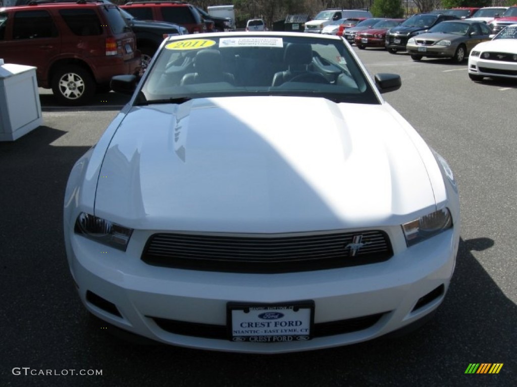 2011 Mustang V6 Convertible - Performance White / Charcoal Black photo #2