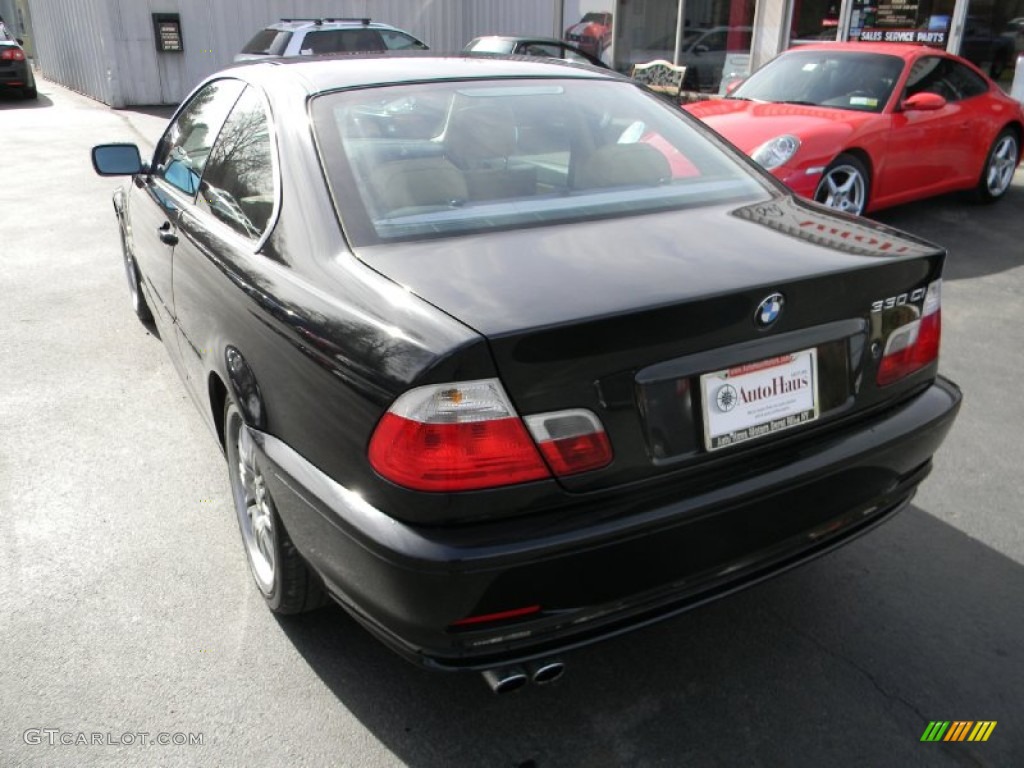 2002 3 Series 330i Coupe - Jet Black / Natural Brown photo #3