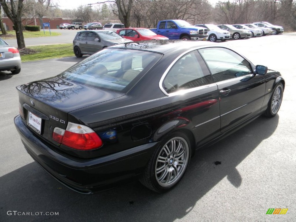 2002 3 Series 330i Coupe - Jet Black / Natural Brown photo #5