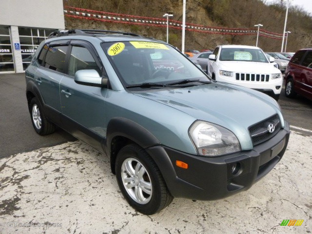 2007 Tucson SE - Alpine Frost Blue Metallic / Gray photo #7