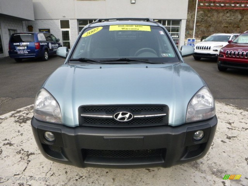 2007 Tucson SE - Alpine Frost Blue Metallic / Gray photo #8