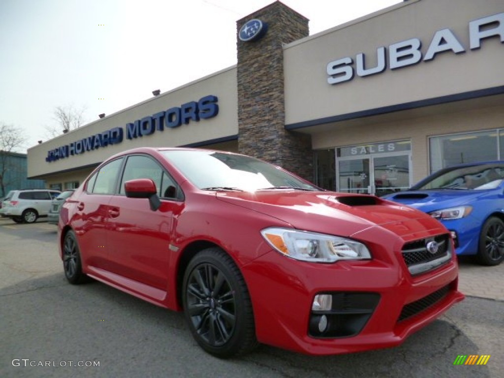 2015 WRX Premium - Lightning Red / Carbon Black photo #1