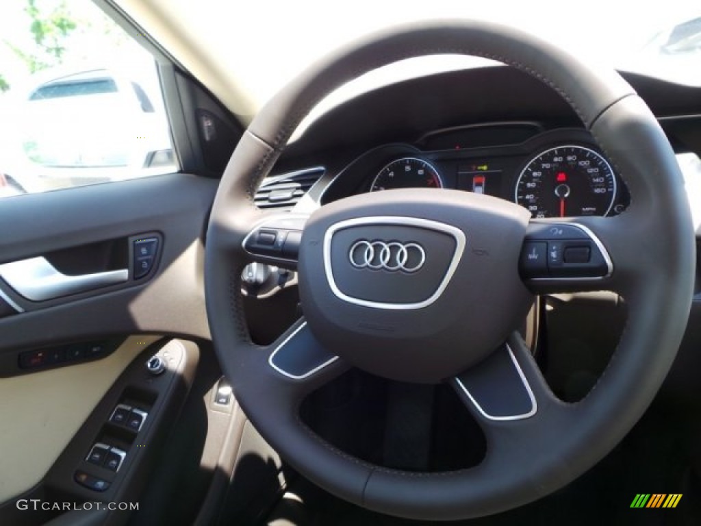 2014 Audi allroad Premium plus quattro Velvet Beige/Moor Brown Steering Wheel Photo #92698383