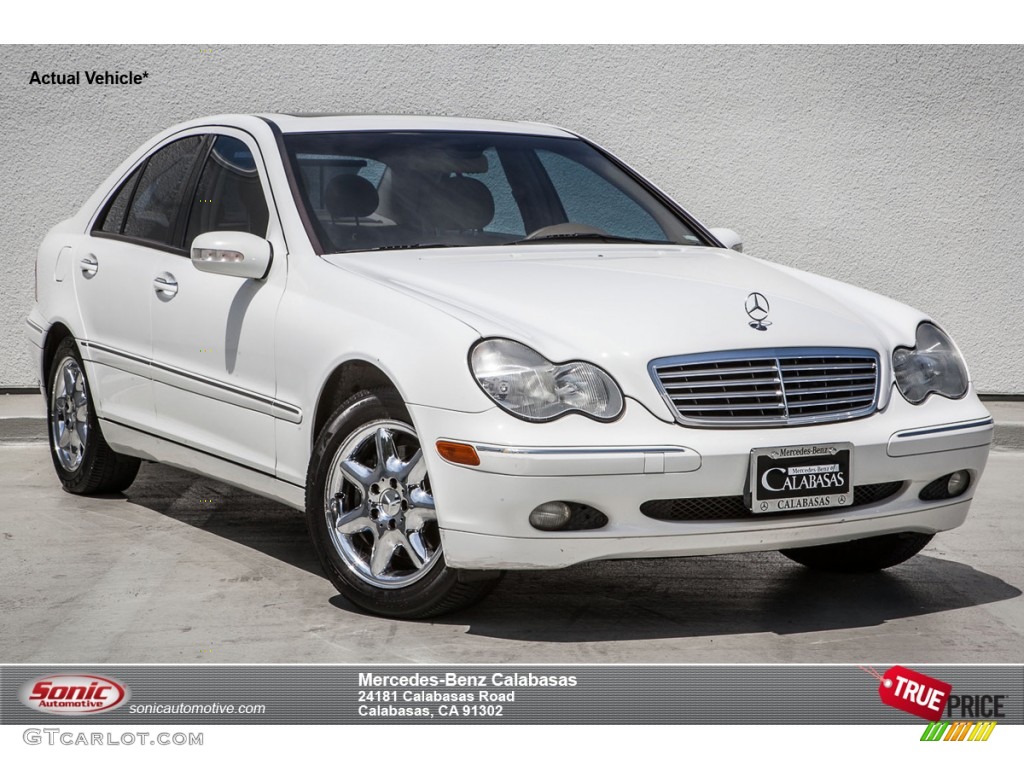 2001 C 320 Sedan - Glacier White / Charcoal Black photo #1