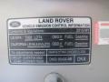 2013 Land Rover Range Rover HSE LR V8 Info Tag