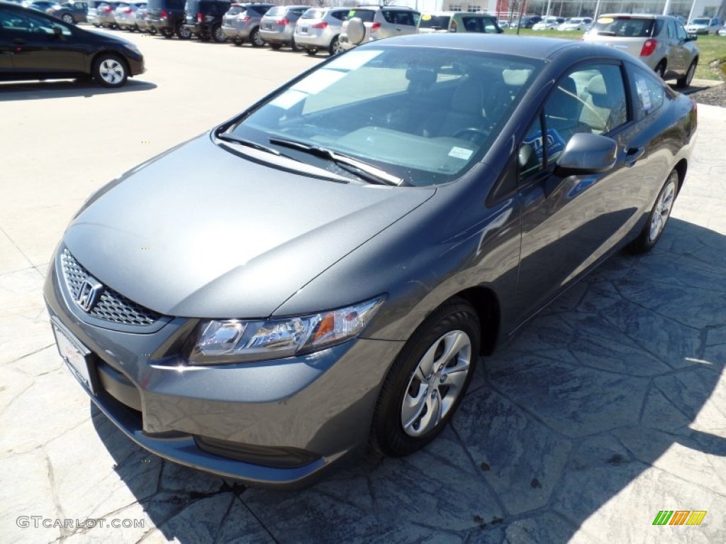 2013 Civic LX Coupe - Polished Metal Metallic / Gray photo #1