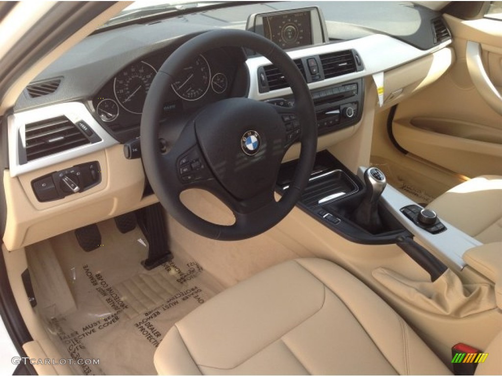 2014 3 Series 320i Sedan - Alpine White / Venetian Beige photo #6