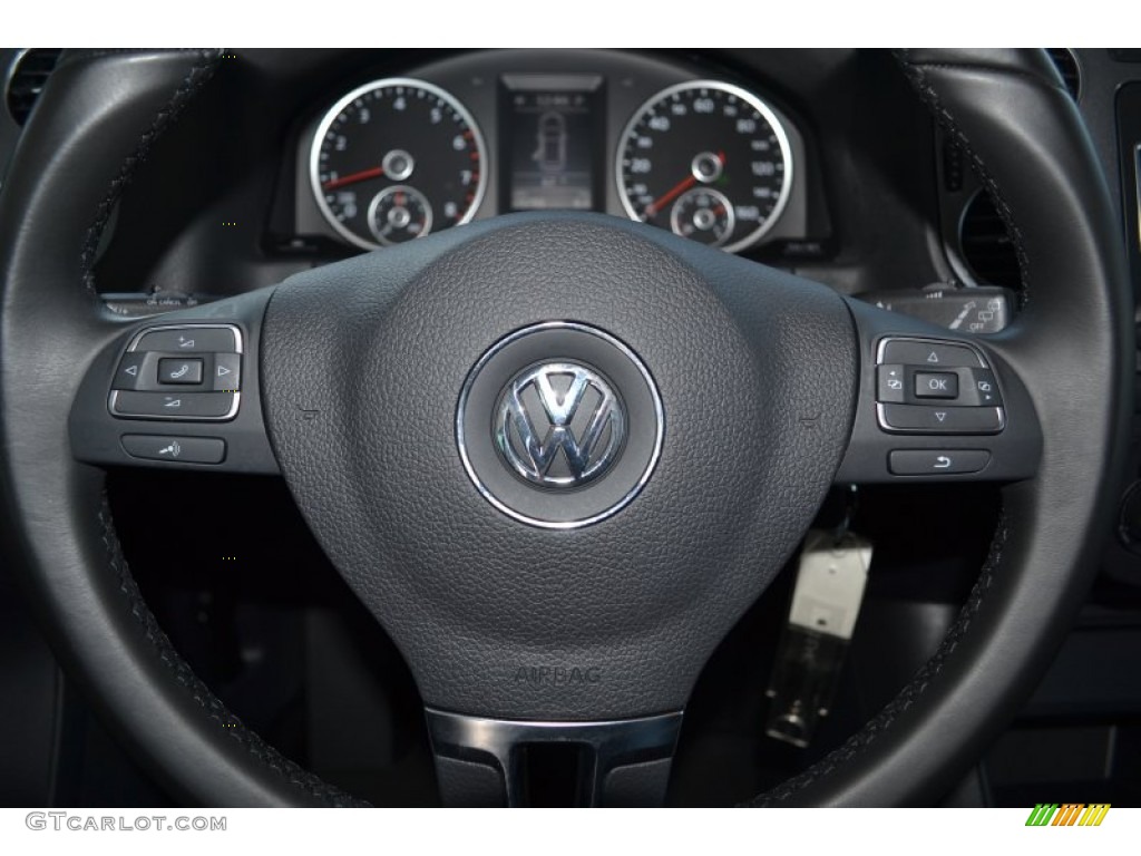 2012 Tiguan SEL - Deep Black Metallic / Black photo #16