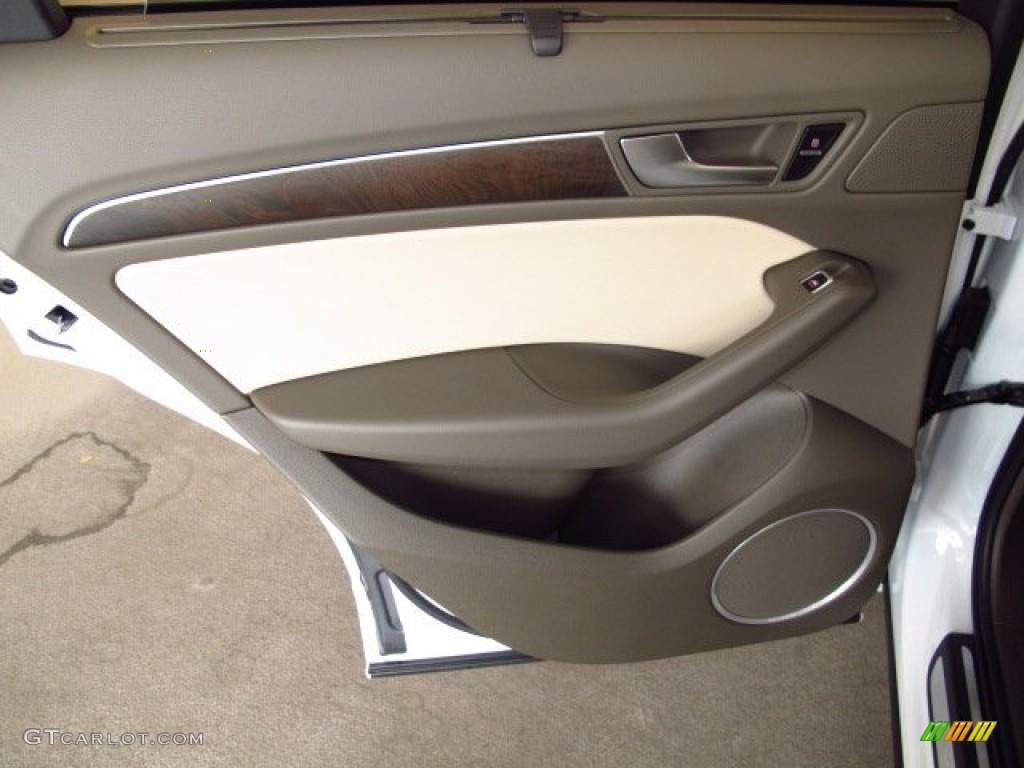 2014 Audi Q5 2.0 TFSI quattro Hybrid Pistachio Beige Door Panel Photo #92724496