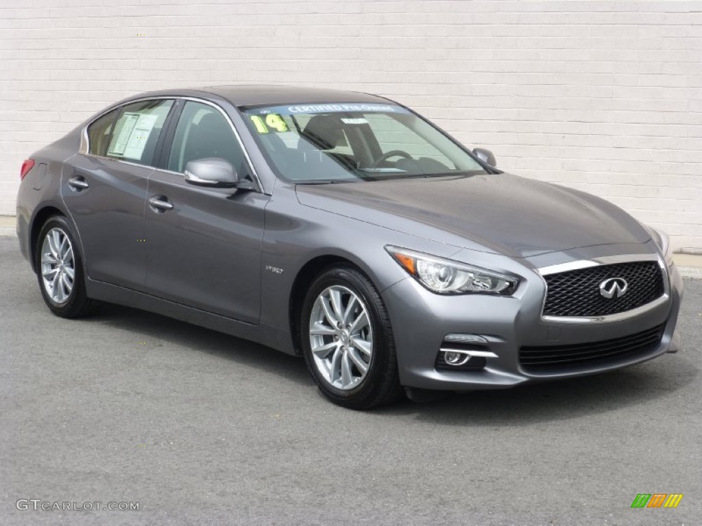 Graphite Shadow 2014 Infiniti Q 50 Hybrid Premium Exterior Photo #92724592