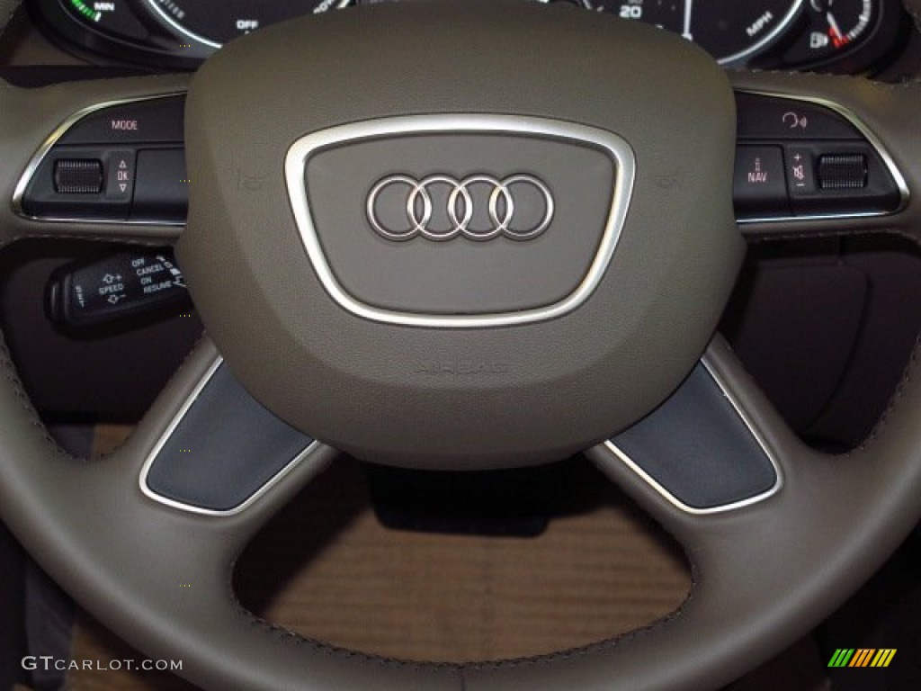 2014 Audi Q5 2.0 TFSI quattro Hybrid Pistachio Beige Steering Wheel Photo #92724673
