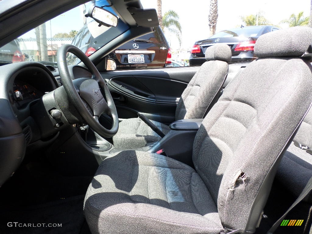 1996 Mustang V6 Convertible - Black / Grey Cloth photo #14