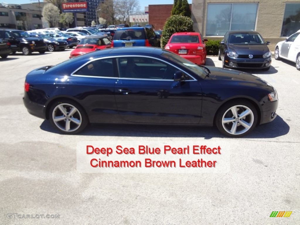 2009 A5 3.2 quattro Coupe - Deep Sea Blue Pearl / Cinnamon Brown photo #2